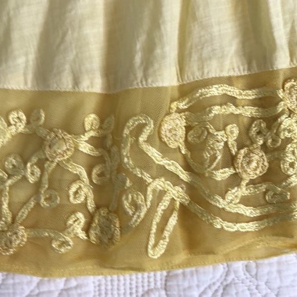 Free People Cream and Gold Mini Skater Skirt Size M - Picture 8 of 12